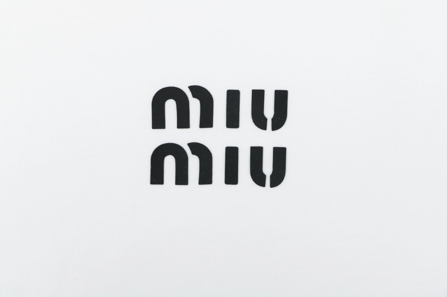 Miu Miu Double-Line Logo T-Shirt White Front Brand