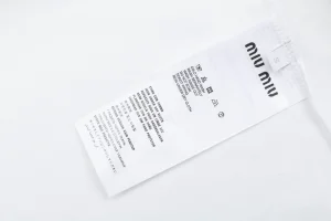 Miu Miu Double-Line Logo T-Shirt White Wash label