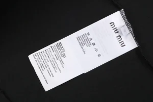 Miu Miu Double-Line Logo T-Shirt Black Wash label