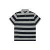 MM Mini Logo Grey-Blue Striped Polo Shirt