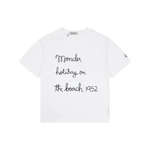 Moncler 1952 Beach Script Graphic T-Shirt Front view