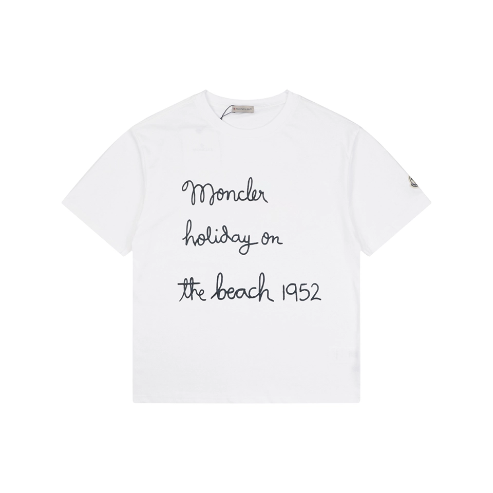 Moncler 1952 Beach Script Graphic T-Shirt Front view
