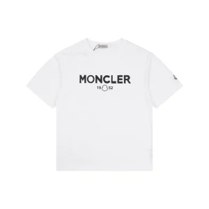Moncler 1952 Logo Graphic T-Shirt White Front view