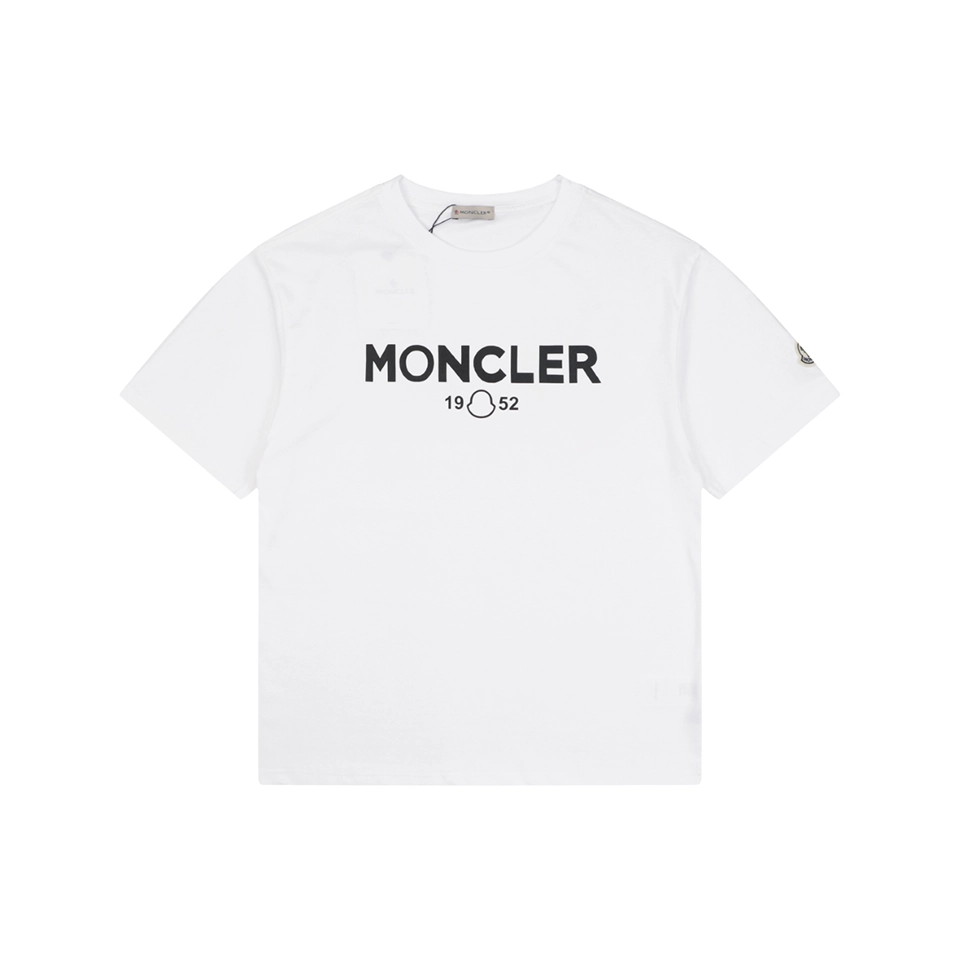 Moncler 1952 Logo Graphic T-Shirt White Front view