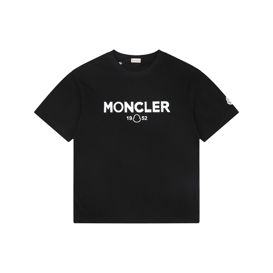 Moncler 1952 Logo Graphic T-Shirt Black Front view