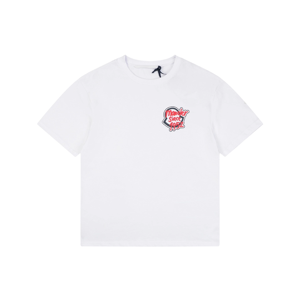 Moncler 1952 Red Logo Graphic T-Shirt Front view
