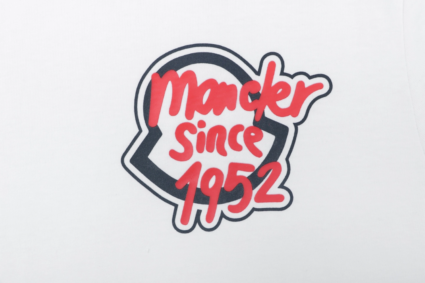 Moncler 1952 Red Logo Graphic T-Shirt Front Print