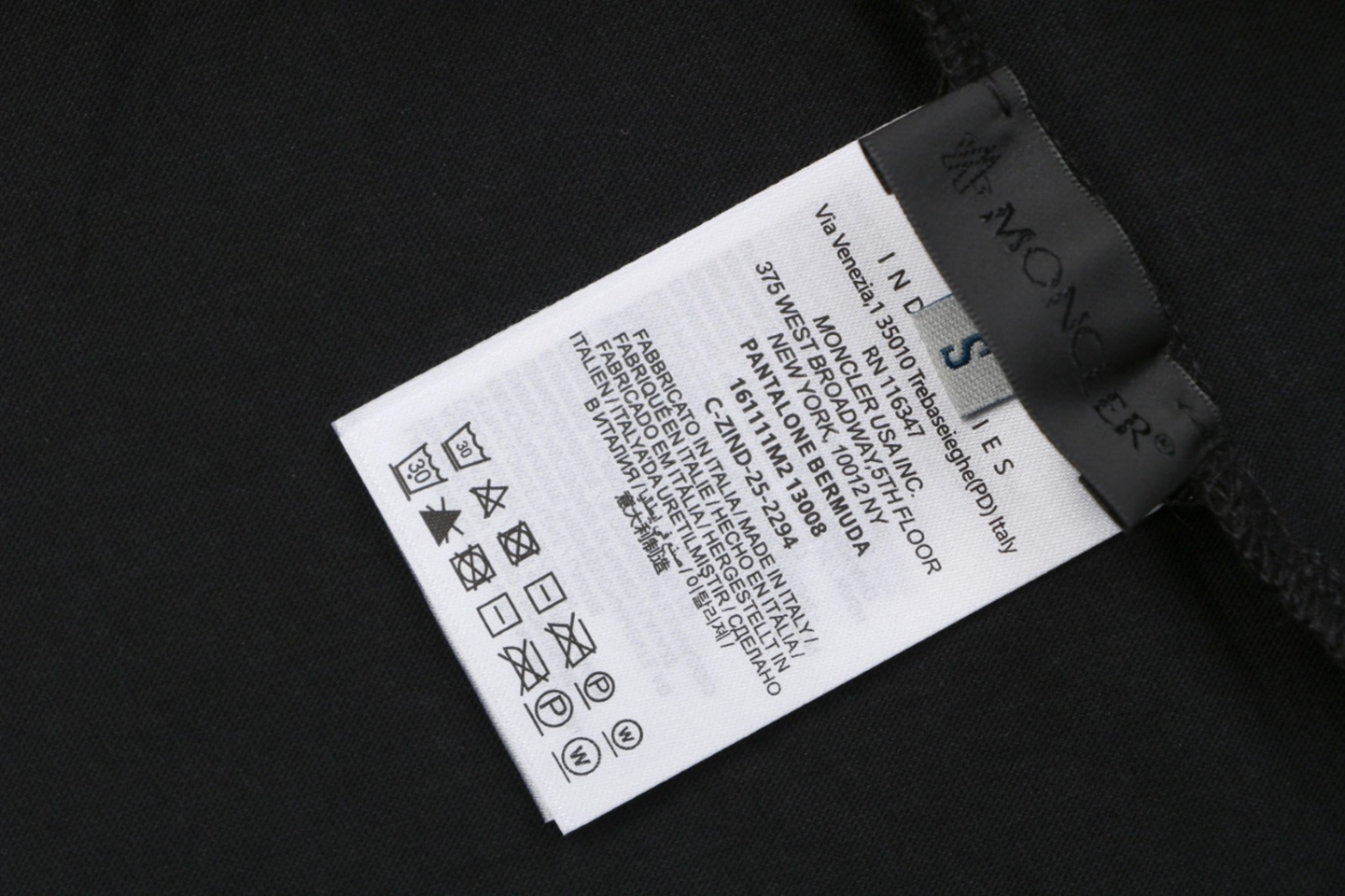 Moncler 1952 Signature “M” Logo Oversized T-Shirt Black Wash label