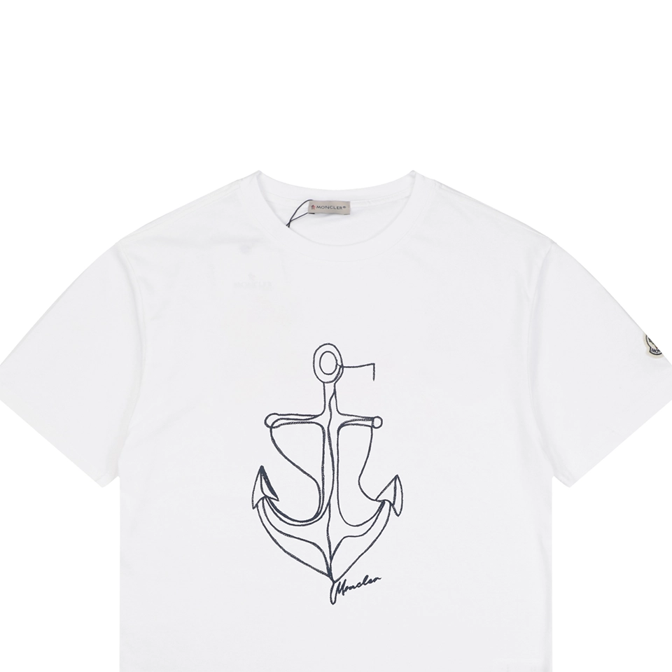 Moncler Anchor Sketch Graphic T-Shirt White