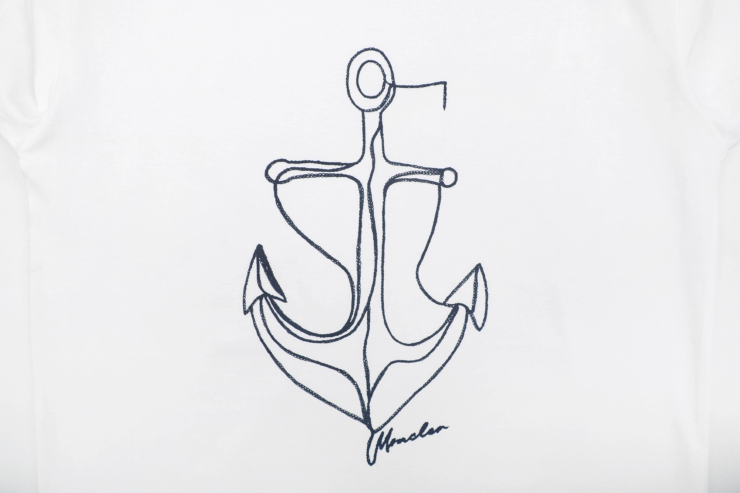 Moncler Anchor Sketch Graphic T-Shirt White Front Print