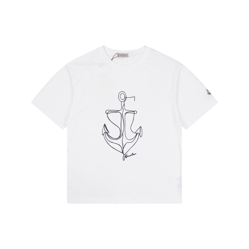 Moncler Anchor Sketch Graphic T-Shirt White Front view