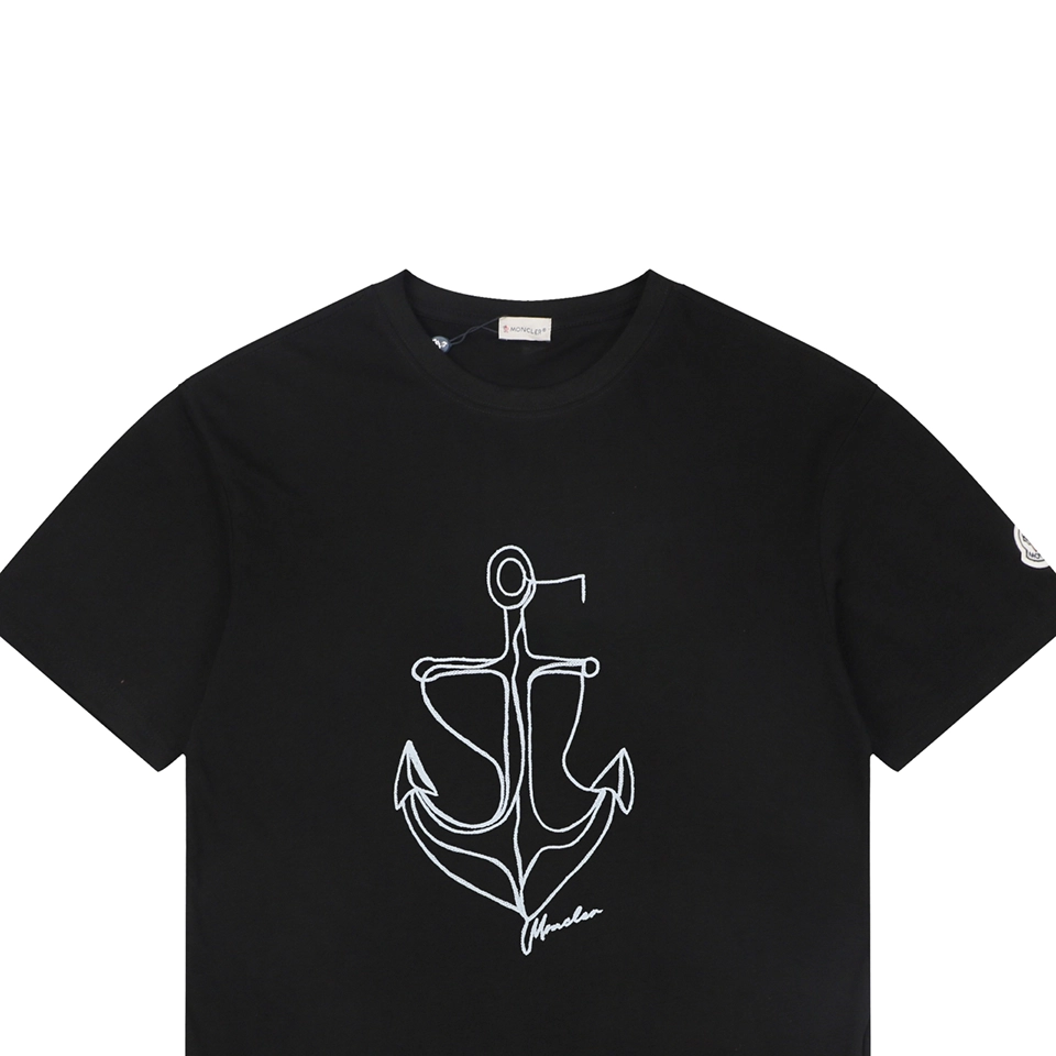 Moncler Anchor Sketch Graphic T-Shirt Black