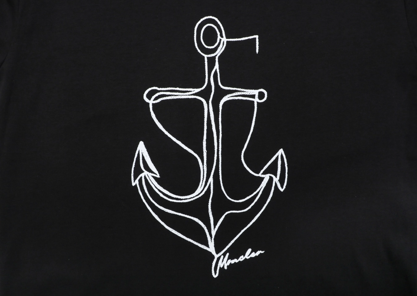 Moncler Anchor Sketch Graphic T-Shirt Black Front Print