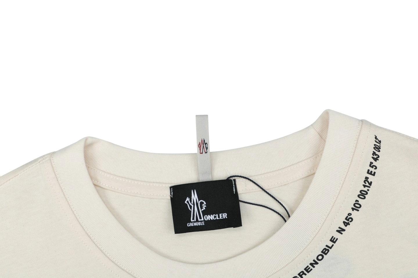 Moncler Collar Logo Minimal T-Shirt White Collar