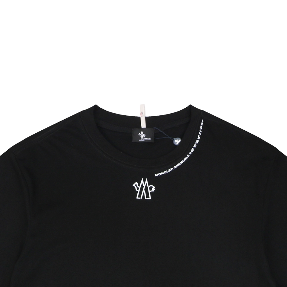 Moncler Collar Logo Minimal T-Shirt Black