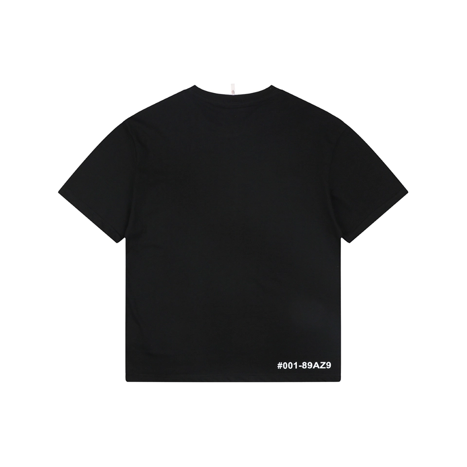 Moncler Collar Logo Minimal T-Shirt Black Back view