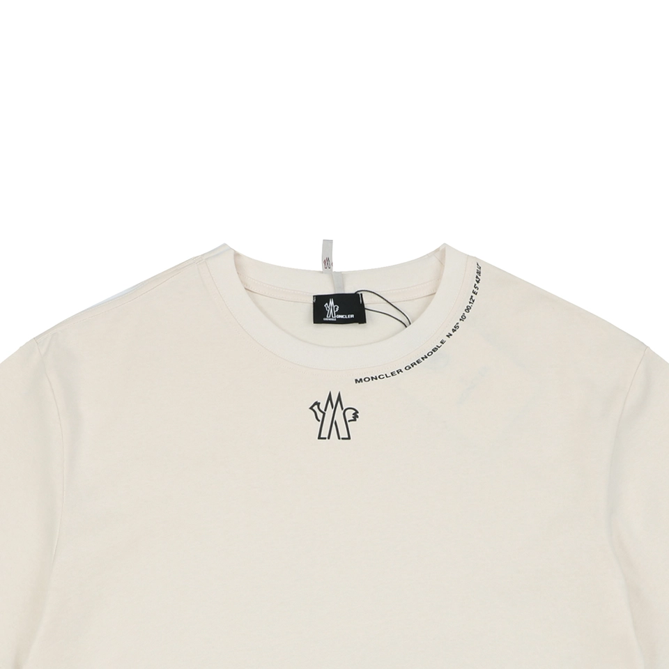 Moncler Collar Logo Minimal T-Shirt White