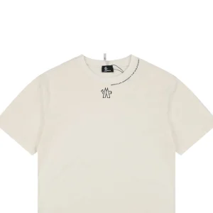 Moncler Collar Logo Minimal T-Shirt White