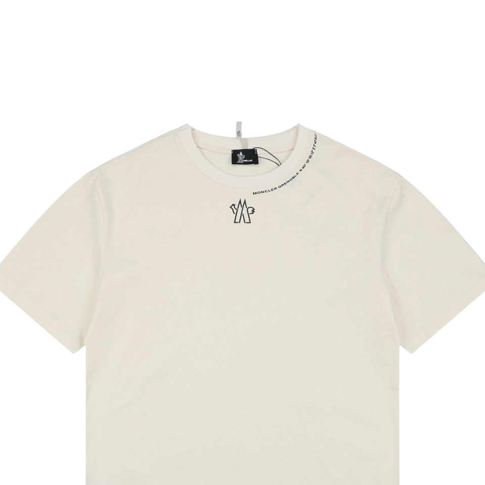 Moncler Collar Logo Minimal T-Shirt White