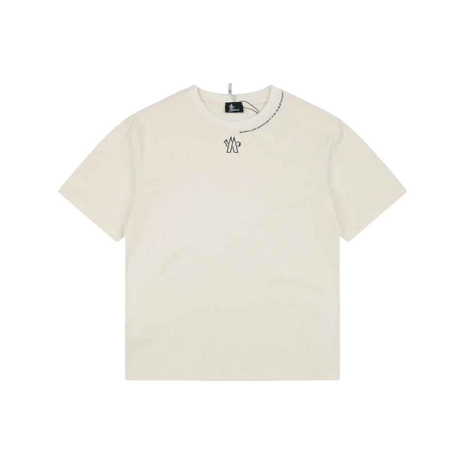 Moncler Collar Logo Minimal T-Shirt White Front view