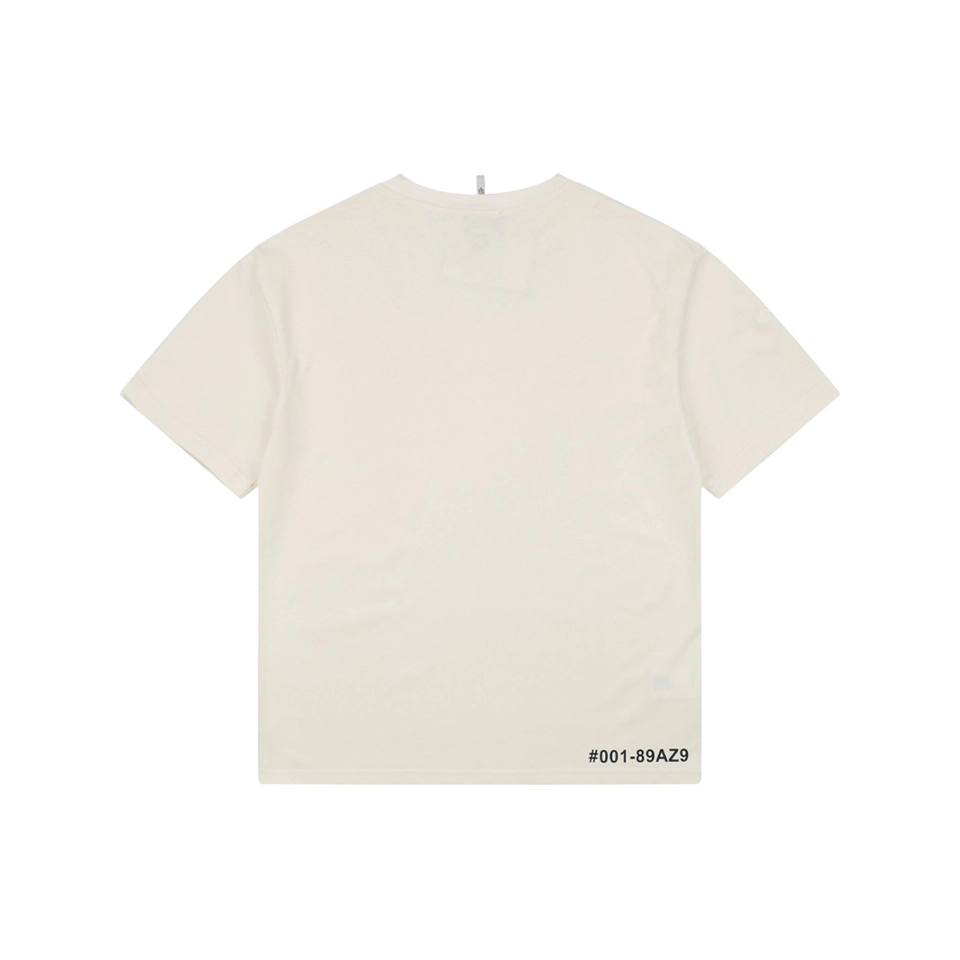 Moncler Collar Logo Minimal T-Shirt White back view