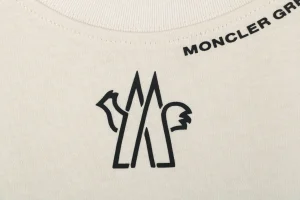 Moncler Collar Logo Minimal T-Shirt White Front Print