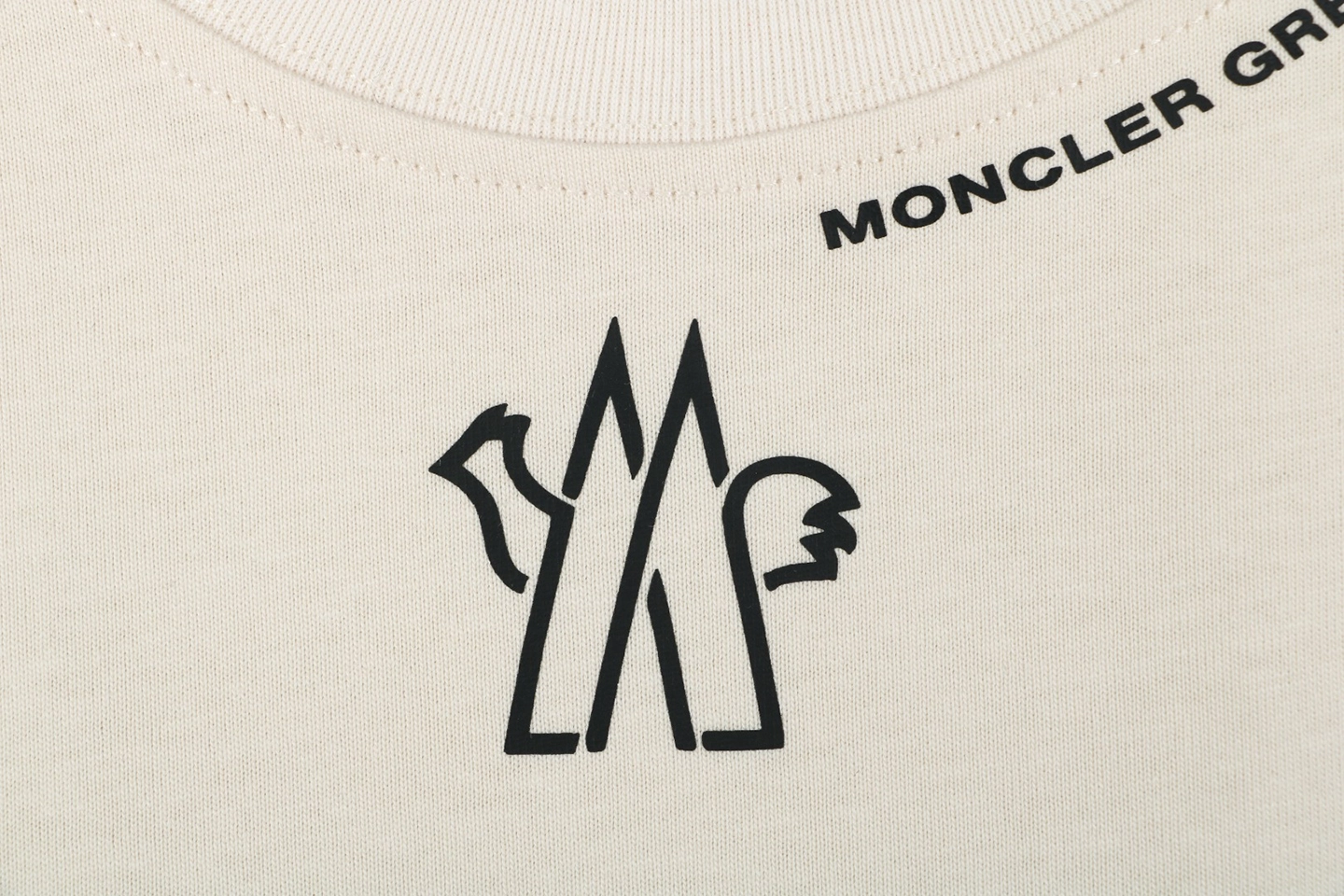 Moncler Collar Logo Minimal T-Shirt White Front Print