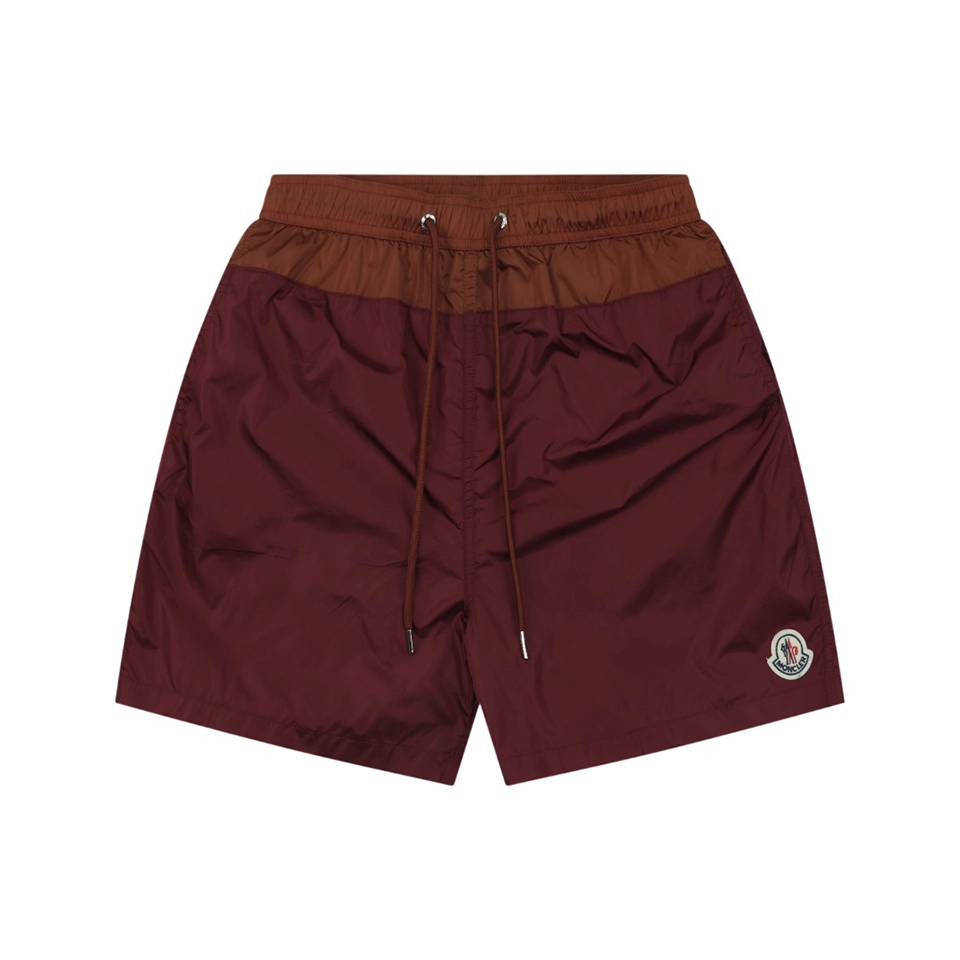 Moncler Color-Block Drawstring Swim Shorts Red Front view
