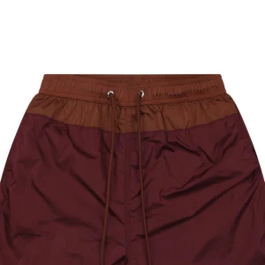 Moncler Color-Block Drawstring Swim Shorts Red
