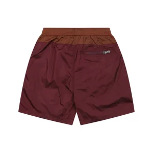 Moncler Color-Block Drawstring Swim Shorts Red Back view