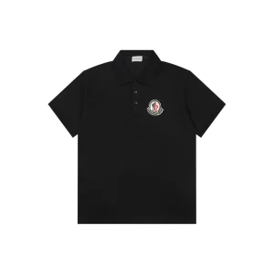 Moncler Crest Patch Polo T-Shirt Front view