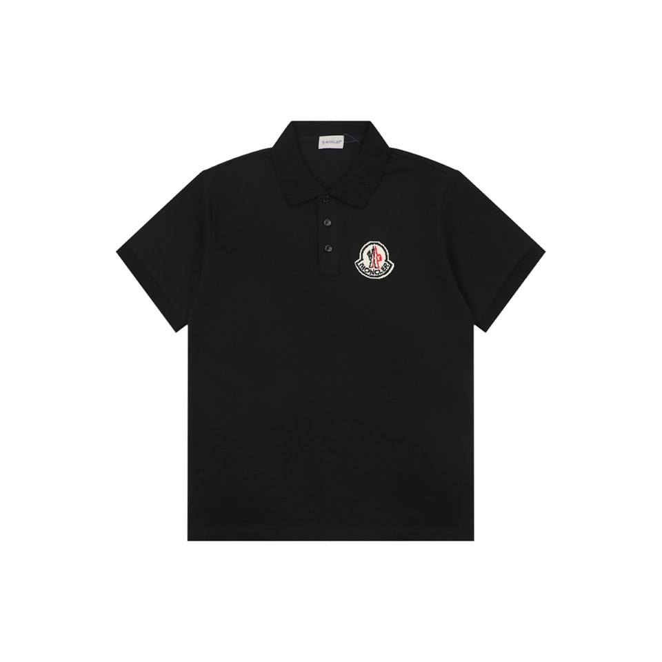 Moncler Crest Patch Polo T-Shirt Front view