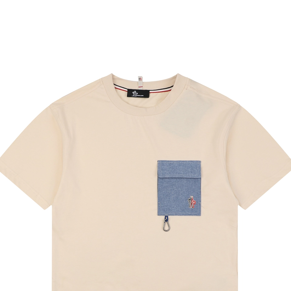 Moncler Denim Pocket T-Shirt Beige