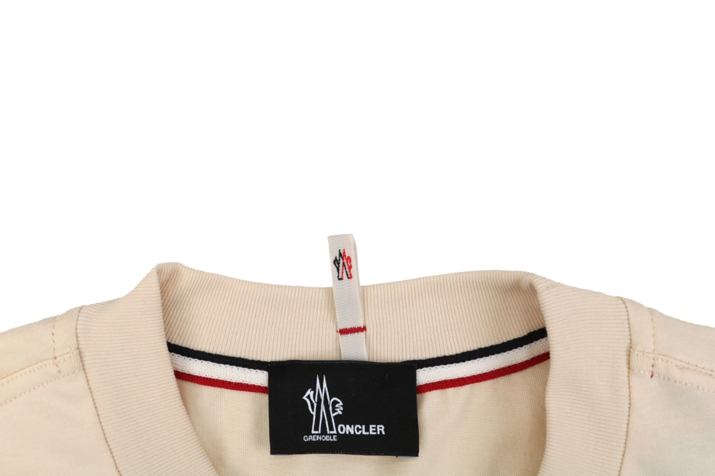 Moncler Denim Pocket T-Shirt Beige Collar