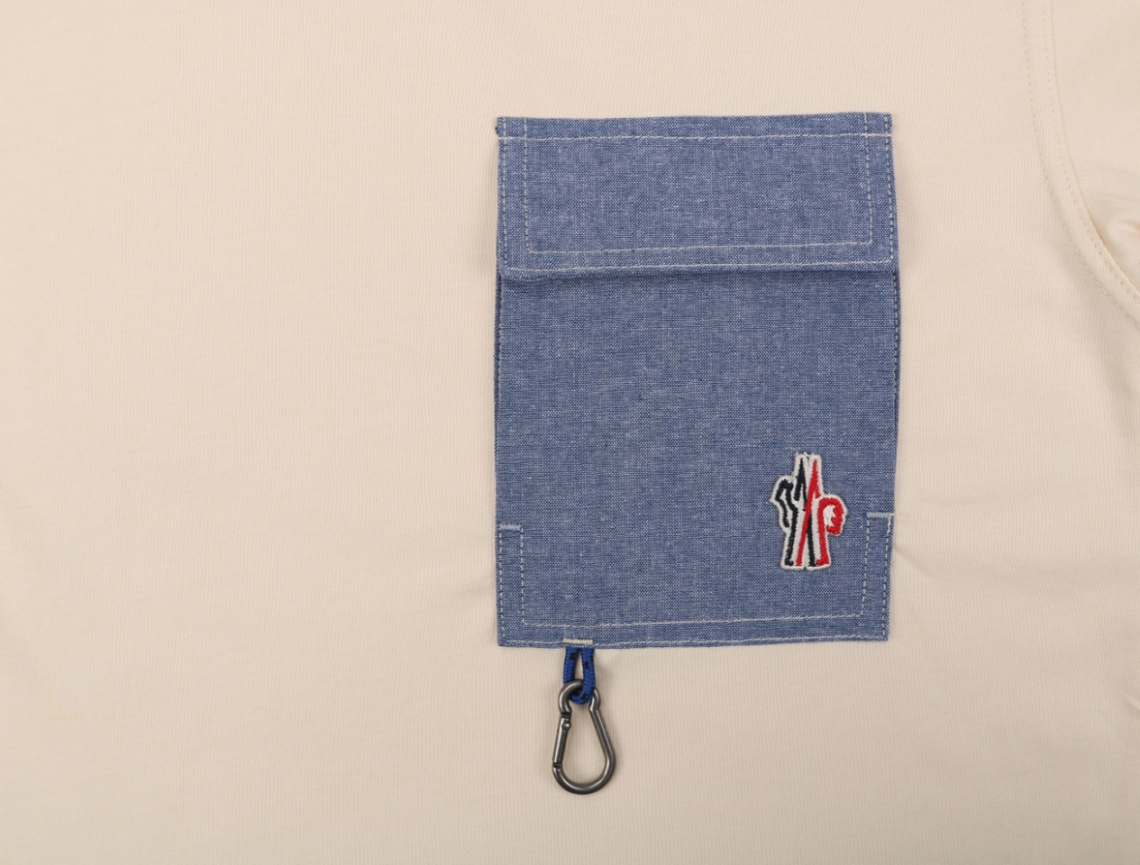 Moncler Denim Pocket T-Shirt Beige Pocket