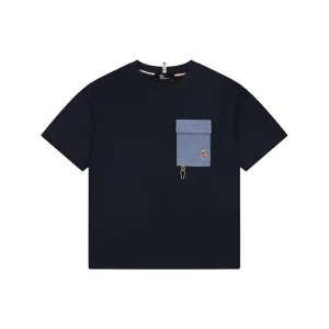 Moncler Denim Pocket T-Shirt Black Front view