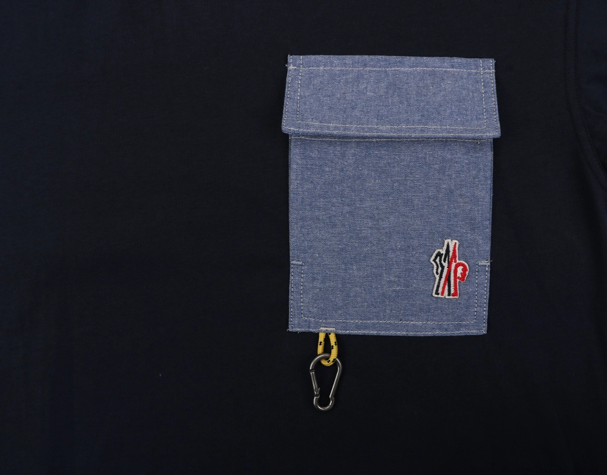 Moncler Denim Pocket T-Shirt Black Pocket