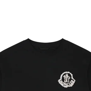 Moncler Geometric Logo Print Oversized T-Shirt Black