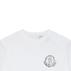 Moncler Geometric Logo Print Oversized T-Shirt White