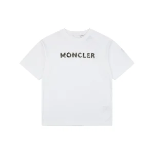 Moncler Geometric Logo Print T-Shirt Front view