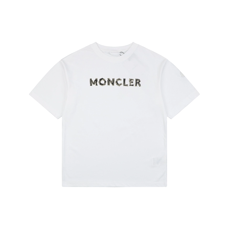 Moncler Geometric Logo Print T-Shirt Front view