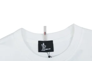 Moncler Grenoble Logo Print T-Shirt White Collar