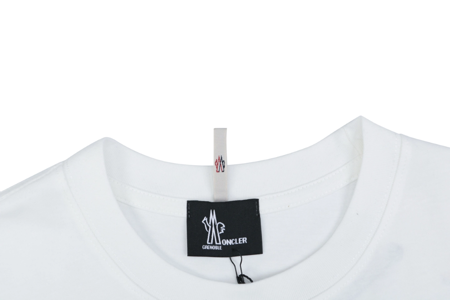 Moncler Grenoble Logo Print T-Shirt White Collar