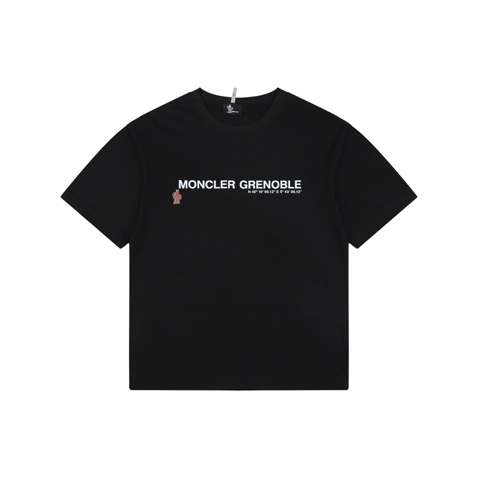 Moncler Grenoble Logo Print T-Shirt Black Front view