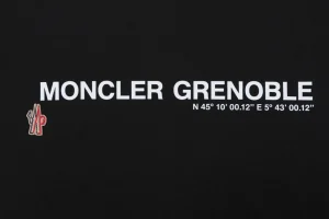 Moncler Grenoble Logo Print T-Shirt Black Front Print