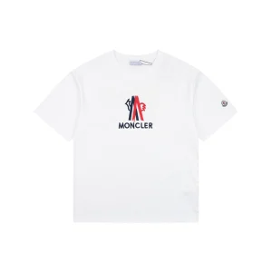 Moncler Interwoven Rooster “M” Logo T-Shirt White Front view
