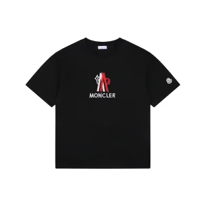 Moncler Interwoven Rooster “M” Logo T-Shirt Black Front view
