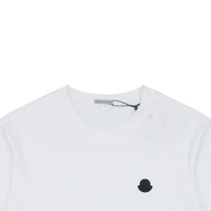 Moncler Mini Logo Embroidered T-Shirt White