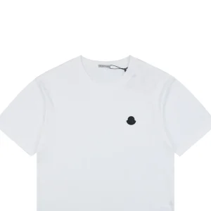 Moncler Mini Logo Embroidered T-Shirt White