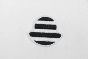 Moncler Mini Stripe Logo Embroidered T-Shirt White Front Brand